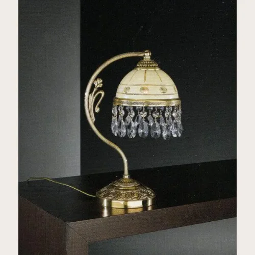 Настольная лампа P 7103 P Reccagni Angelo белая 1 лампа, основание золотое латунь металл в стиле классический 