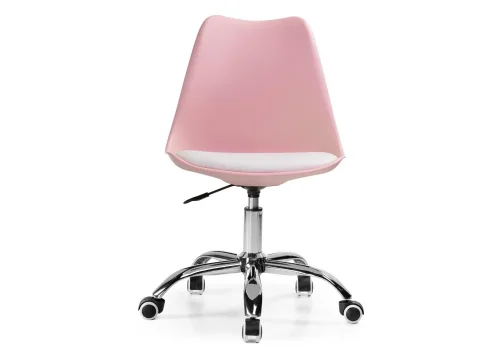 Компьютерное кресло Kolin pink / white
 15076 Woodville, розовый/экокожа, ножки/металл/хром, размеры - *880***490*560 фото 2
