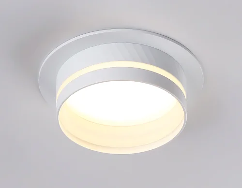 Светильник точечный TN5218 Ambrella light белый 1 лампа, основание белое в стиле современный хай-тек круглый фото 4