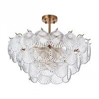 Люстра потолочная AM-Rim 312008/D600 BS Arte Milano прозрачная на 9 ламп, основание латунь в стиле современный 