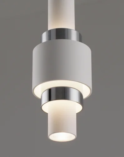Светильник подвесной LED Elsa V10860-PL Moderli белый хром 1 лампа, основание белое в стиле современный трубочки фото 3
