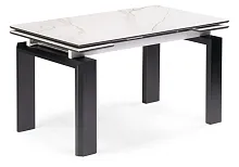 Керамический стол Давос 140х80х78 белый мрамор / черный кварц 532379 Woodville столешница белая из стекло