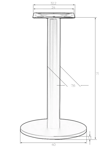 Подстолье обеденное 2001-2-LMS ISABELLA Dobrin столешница из фото 3