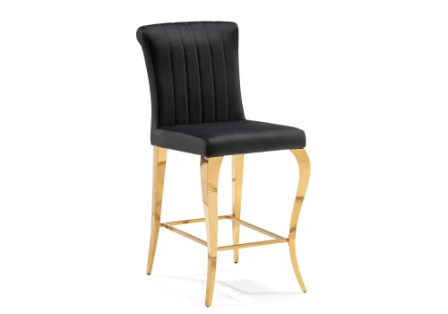 Полубарный стул Joan black / gold 15388 Woodville, чёрный/велюр, ножки/металл/золотой, размеры - ****470*640 фото 8