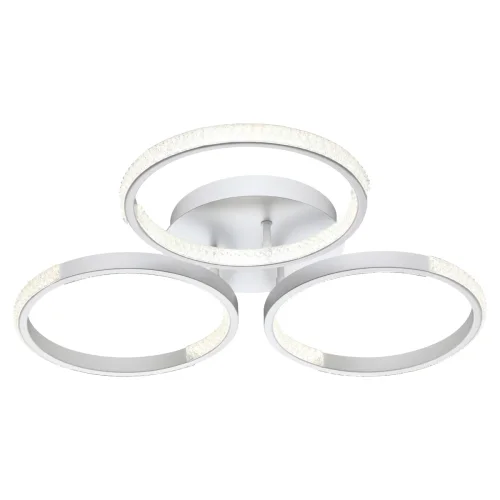 Люстра потолочная с пультом Calm 358923 Novotech белая прозрачная на 1 лампу, основание белое в стиле хай-тек современный с пультом кольца фото 3