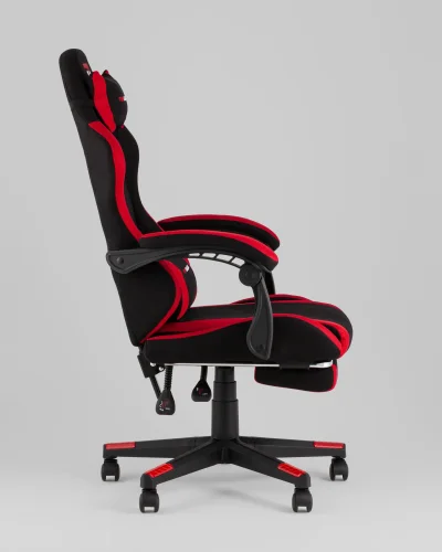 Кресло спортивное TopChairs Prophet с оттоманкой, ткань, черно-красный УТ000039482 Stool Group, красный чёрный/текстиль, ножки/полимер/чёрный, размеры - 1250*1350***490*470 фото 6
