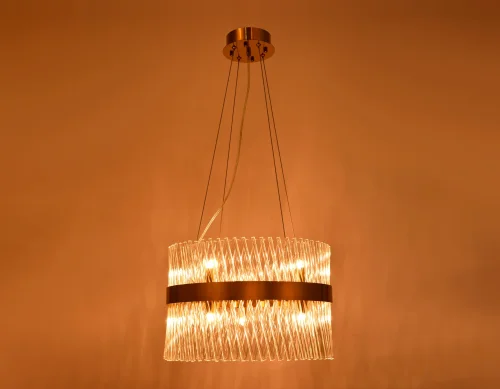 Люстра подвесная Traditional TR5359 Ambrella light прозрачная на 10 ламп, основание золотое в стиле классический  фото 5