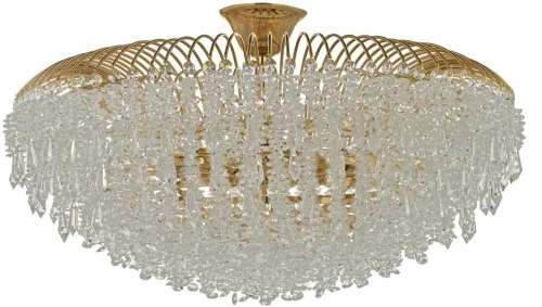 Люстра потолочная хрустальная Delia E 1.3.40.105 G Arti Lampadari прозрачная на 5 ламп, основание золотое в стиле классический 