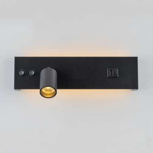 Бра с выключателем LED USB Декарт CL704461 Citilux чёрный на 1 лампу, основание чёрное в стиле современный хай-тек для чтения usb фото 6