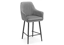 Полубарный стул Райнер MR -11 / черный 532409 Woodville, серый/велюр, ножки/металл/чёрный, размеры - ****570*570