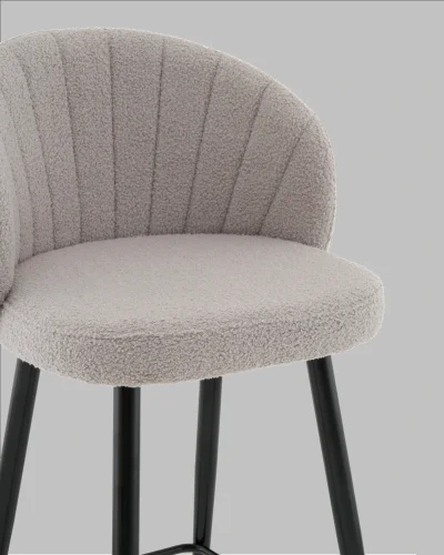 Стул полубарный Ханнингем букле светло-серый УТ000041700 Stool Group, /, ножки//, размеры - ***** фото 5