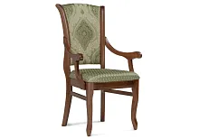 Кресло Линет soprano nefrit / ромб / миланский орех 543603 Woodville, зелёный/ткань, ножки/дерево массив бука/миланский орех, размеры - ****600*600