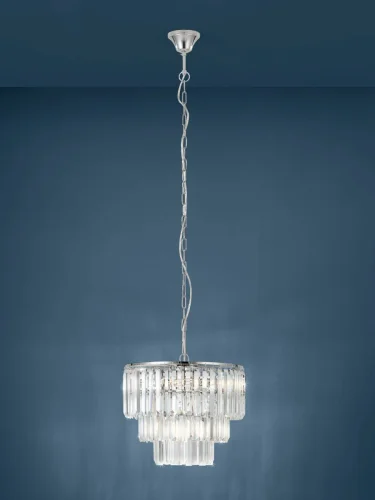 Люстра подвесная хрустальная Agrigento 39483 Eglo прозрачная на 5 ламп, основание хром в стиле классический  фото 2