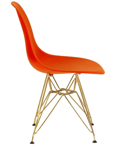 Стул обеденный 638APP-LMZL DSR, цвет сиденья оранжевый (O-02), цвет основания золото Dobrin, оранжевый/, ножки/металл/золотой, размеры - ****460*535 фото 2