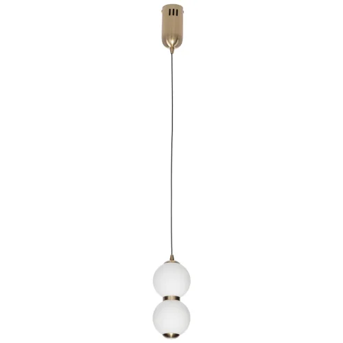 Светильник подвесной LED Балу CL207023 Citilux белый 1 лампа, основание бронзовое в стиле современный молекула шар фото 2