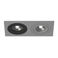 Светильник точечный Intero 16 Double Quadro i5290709 Lightstar чёрный серый 2 лампы, основание серое в стиле современный хай-тек 