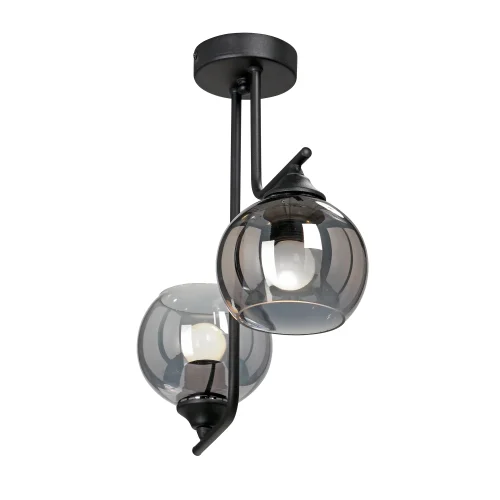 Светильник потолочный V4949-1/2PL Vitaluce чёрный серый 2 лампы, основание чёрное в стиле арт-деко шар фото 4