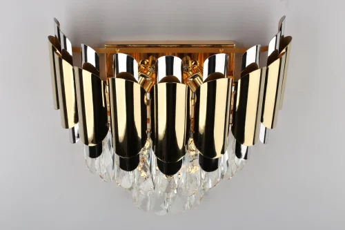 Бра Malgrate OML-81401-03 Omnilux прозрачный на 3 лампы, основание золотое в стиле классический  фото 2