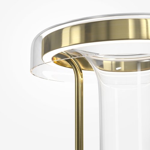 Торшер LED Ikebana MOD463FL-L24BS3K Maytoni прозрачный на 1 лампу, основание латунь в стиле современный фото 2