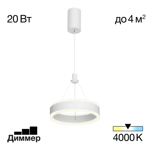 Светильник подвесной LED Дуэт CL719010 Citilux белый 1 лампа, основание белое в стиле хай-тек современный 