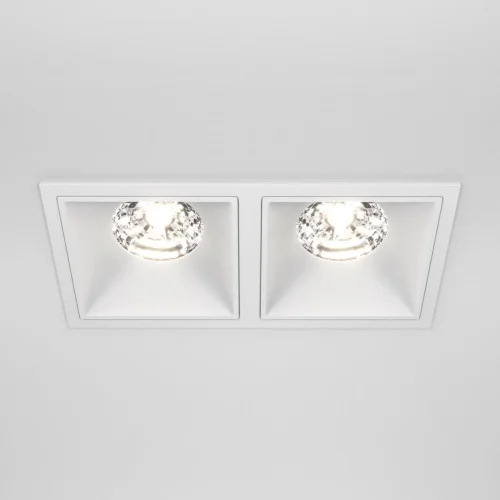 Светильник точечный Alfa LED DL043-02-15W4K-D-SQ-W Maytoni белый 2 лампы, основание белое в стиле современный  фото 4