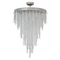 Люстра потолочная хрустальная Flusso H 1.4.55.105 N Arti Lampadari прозрачная на 12 ламп, основание никель в стиле арт-деко современный каскад