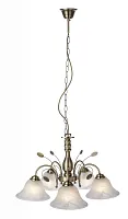 Люстра подвесная 69007-5H Globo белая на 5 ламп, основание бронзовое в стиле современный 