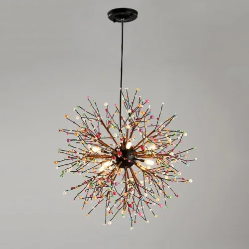 Люстра подвесная MARITZA D60 Multicolor 219494-23 ImperiumLoft разноцветная на 8 ламп, основание чёрное в стиле флористика скандинавский современный фото 26
