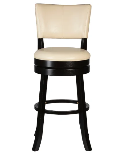 Вращающийся полубарный стул 4090-LMU JOHN COUNTER, цвет сиденья кремовый, цвет дерева капучино Dobrin, кремовый/экокожа, ножки/дерево/капучино, размеры - ****430*495 фото 6