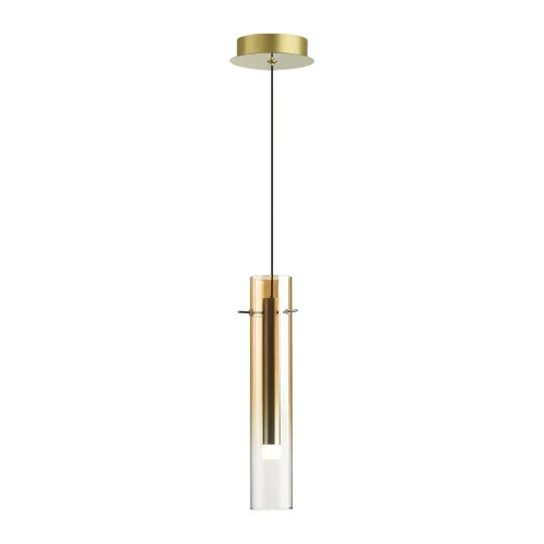 Светильник подвесной LED Shiny 5062/5LB Odeon Light янтарный 1 лампа, основание золотое в стиле современный трубочки фото 3