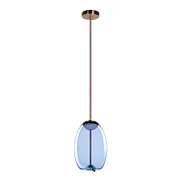Светильник подвесной LED Knot 8133-A LOFT IT голубой на 1 лампу, основание медь в стиле современный выдувное