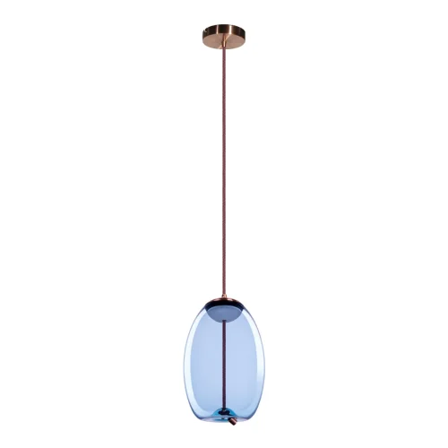 Светильник подвесной LED Knot 8133-A LOFT IT голубой на 1 лампу, основание медь в стиле современный выдувное
