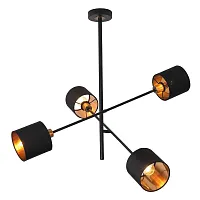 Люстра потолочная 1109/4P Escada чёрная на 4 лампы, основание чёрное в стиле современный 