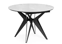 Стеклянный стол Рикла 110(150)х110х76 белый / черный 553564 Woodville столешница белая из стекло