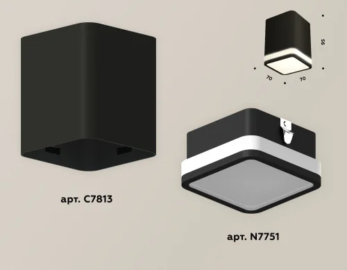 Светильник накладной Techno Spot XS XS7813020 Ambrella light чёрный 1 лампа, основание чёрное в стиле хай-тек современный квадратный фото 3