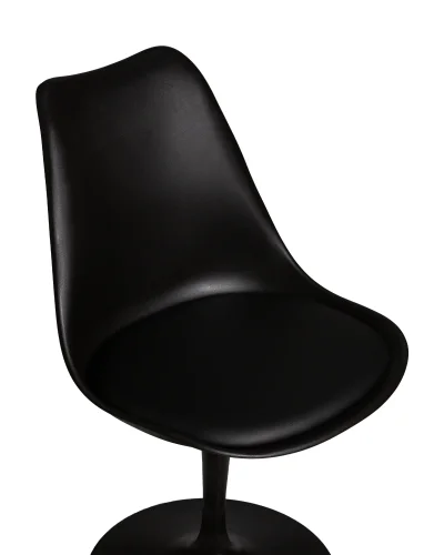 Стул обеденный 635EPP-LMZL TULIP, цвет сиденья черный (B-03), цвет основания черный Dobrin, чёрный/экокожа, ножки/металл/чёрный, размеры - ****480*500 фото 7