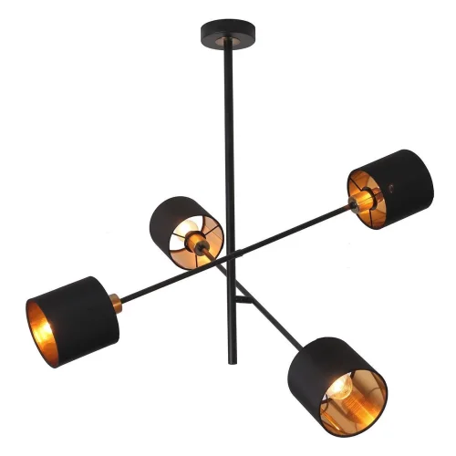 Люстра потолочная 1109/4P Escada чёрная на 4 лампы, основание чёрное в стиле современный 