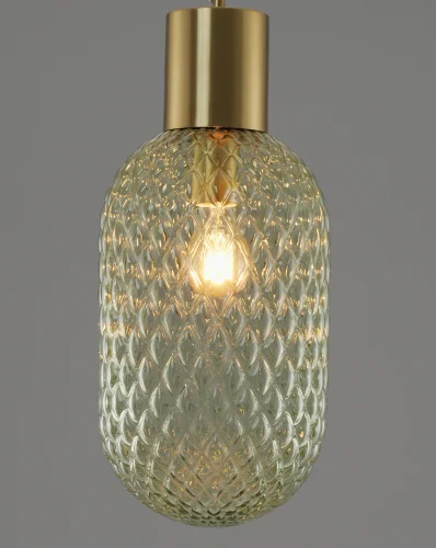 Светильник подвесной Sunset V10919-P Moderli зелёный 1 лампа, основание золотое в стиле современный выдувное фото 3
