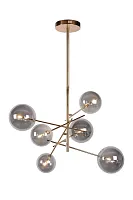 Светильник подвесной Alara 46417/06/10 Lucide серый чёрный 6 ламп, основание золотое в стиле современный шар