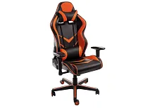 Кресло игровое Racer черное / оранжевое 1855 Woodville, оранжевый/искусственная кожа, ножки/пластик/чёрный, размеры - *1280***700*570