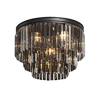 Люстра потолочная V5155-1/6+3+1PL Vitaluce чёрная серая на 10 ламп, основание чёрное в стиле классический современный 