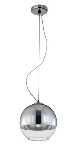 Светильник подвесной WOODY SP1 D200 CHROME Crystal Lux хром прозрачный на 1 лампу, основание хром в стиле современный шар