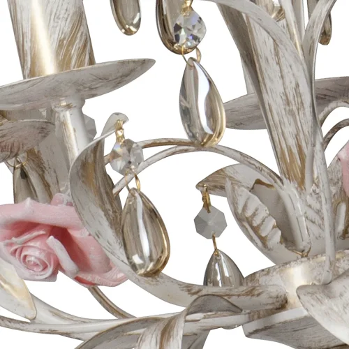 Люстра подвесная V1239/5 Vitaluce без плафона на 5 ламп, основание белое в стиле флористика фото 2