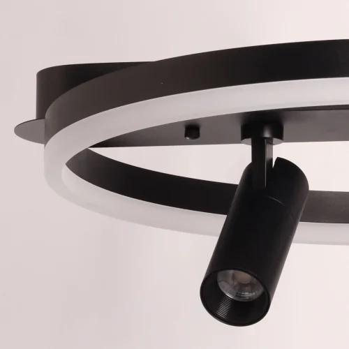 Светильник потолочный LED с пультом Драйв 377013303 DeMarkt чёрный 1 лампа, основание чёрное в стиле хай-тек с пультом фото 3