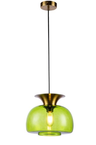 Светильник подвесной Mela V000097 Indigo зелёный 1 лампа, основание бронзовое в стиле современный выдувное фото 4