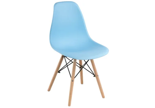 Пластиковый стул Eames PC-015 blue 11898 Woodville, голубой/, ножки/массив бука дерево/натуральный, размеры - ****460*520 фото 2