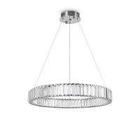Светильник подвесной LED с пультом Tier FR5257PL-L25CH Freya прозрачный на 1 лампу, основание хром в стиле современный кольца
