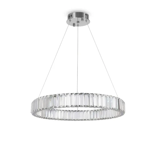 Светильник подвесной LED с пультом Tier FR5257PL-L25CH Freya прозрачный на 1 лампу, основание хром в стиле современный кольца