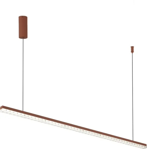 Светильник подвесной LED Euclidics SL1018.613.01 ST-Luce прозрачный на 1 лампу, основание терракотовое в стиле хай-тек линейный фото 2