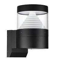 Настенный светильник LED уличный Hulk 7140/20WL Odeon Light уличный IP54 чёрный на 1 лампу, плафон чёрный белый в стиле современный хай-тек LED